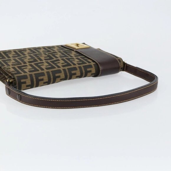 FENDI Zucca Canvas Shoulder Bag Brown Auth 142559 - Picture 8 of 16